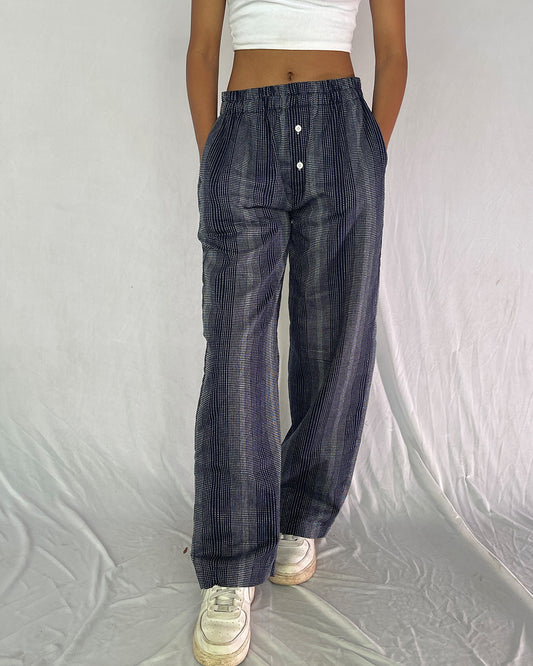 Striped Trousers- Navy